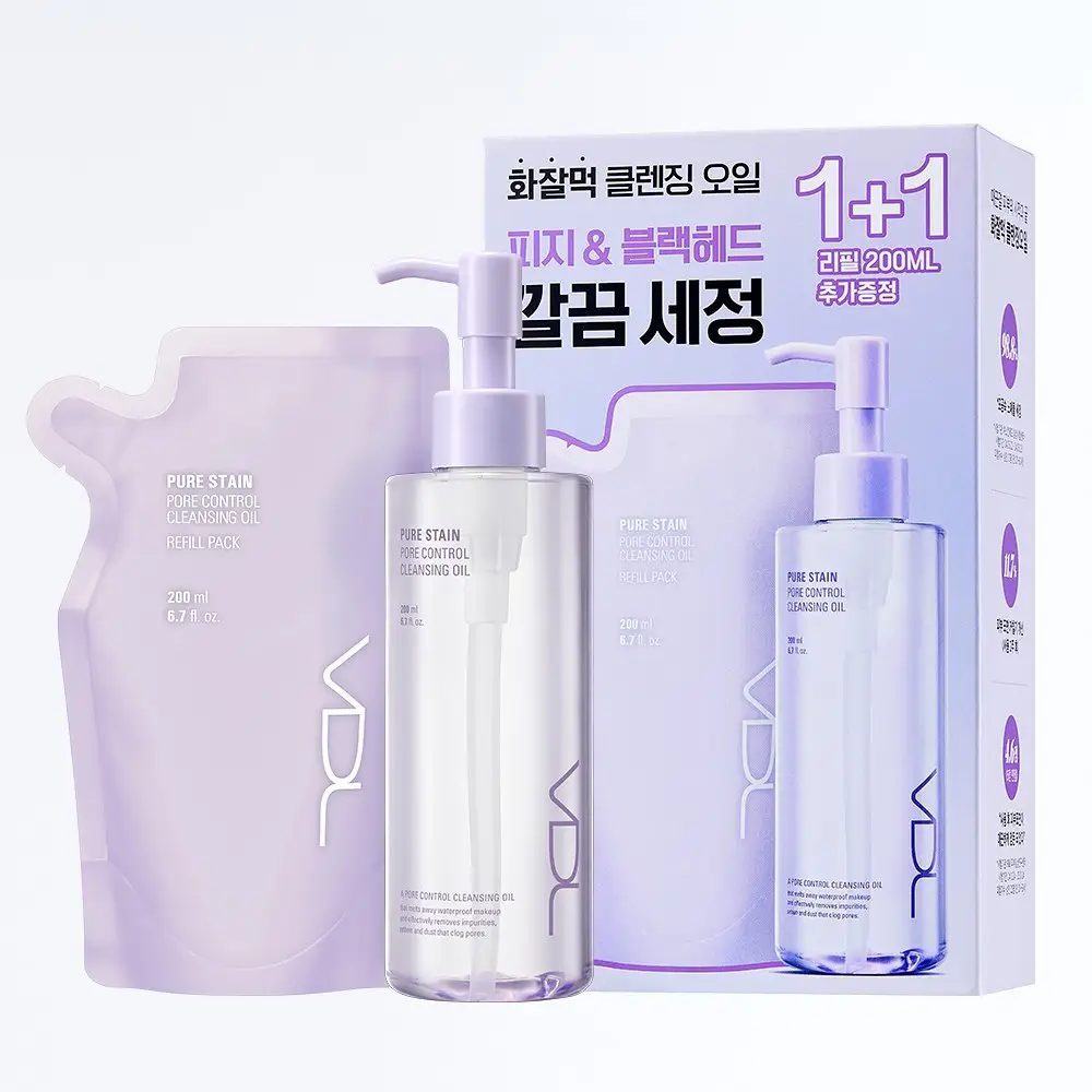 [1+1/블랙헤드제거] VDL 퓨어스테인 포어 컨트롤 클렌징오일 200ml (단품/기획)